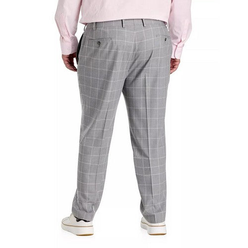 Ben Sherman Regular Fit Plaid Wool Dress Pants in Grey