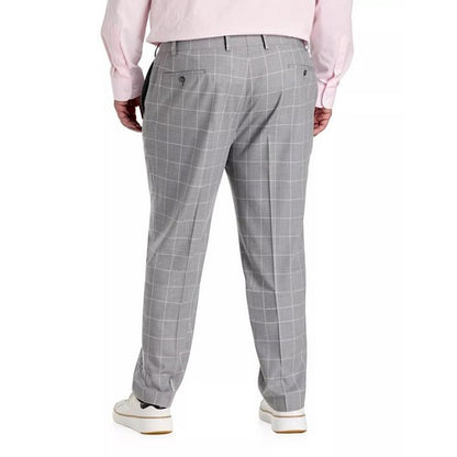 Ben Sherman Regular Fit Plaid Wool Dress Pants in Grey