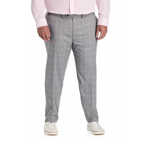 Ben Sherman Regular Fit Plaid Wool Dress Pants in Grey