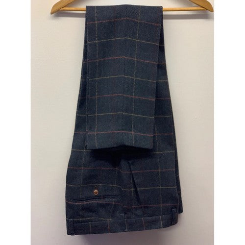 Marc Darcy Eton Heavy Tweed Slim Fit Plaid Dress Pants in Blue