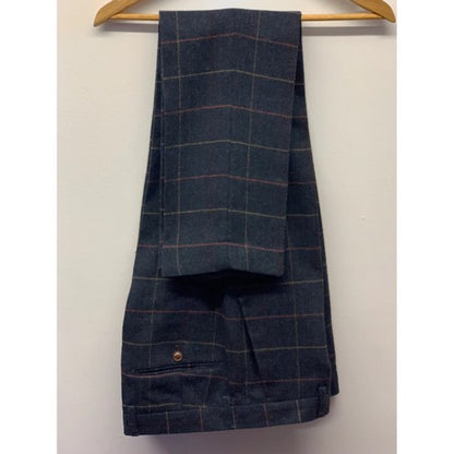 Marc Darcy Eton Heavy Tweed Slim Fit Plaid Dress Pants in Blue
