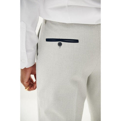 Marc Darcy Bromley Slim Fit Plaid Dress Pants in Stone