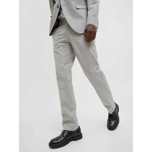 Ted Baker Slim Fit Plaid Wool Dress Pants in Beige