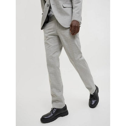 Ted Baker Slim Fit Plaid Wool Dress Pants in Beige