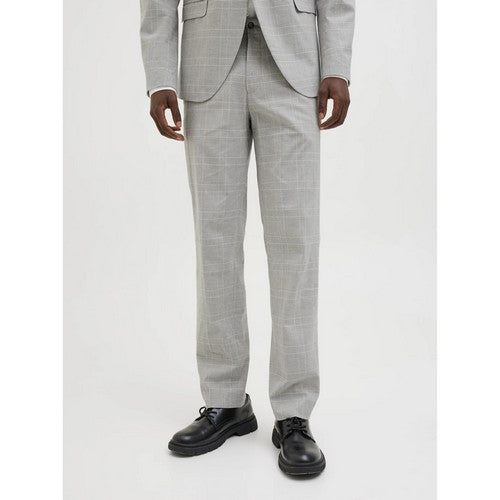 Ted Baker Slim Fit Plaid Wool Dress Pants in Beige