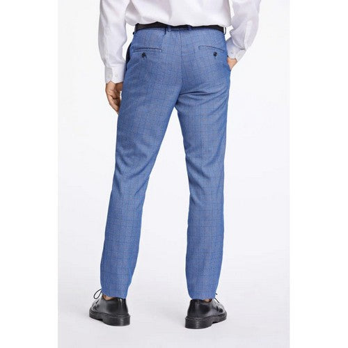 Antique Rogue Slim Fit Plaid Dress Pant in Sky Blue