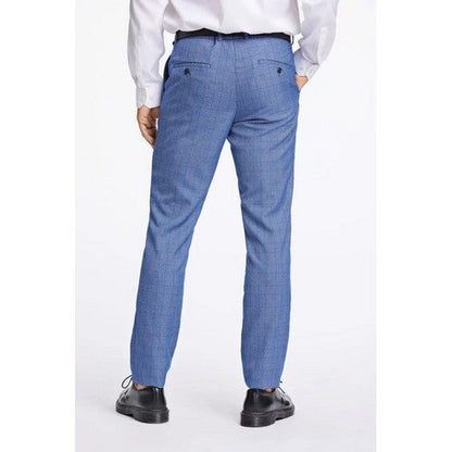 Antique Rogue Slim Fit Plaid Dress Pant in Sky Blue