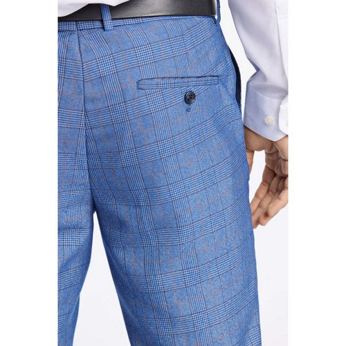 Antique Rogue Slim Fit Plaid Dress Pant in Sky Blue
