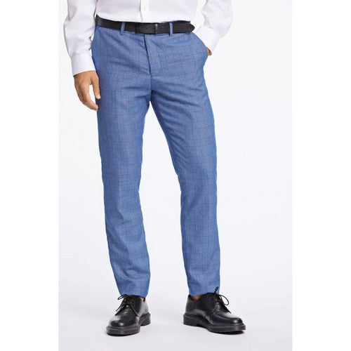 Antique Rogue Slim Fit Plaid Dress Pant in Sky Blue