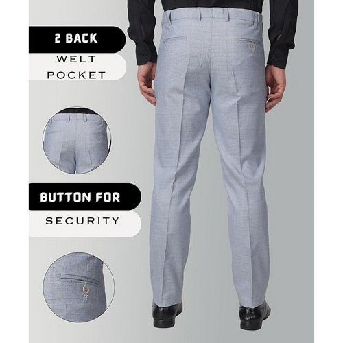 Farah Slim Fit Plaid Dress Pants in in Sky Blue