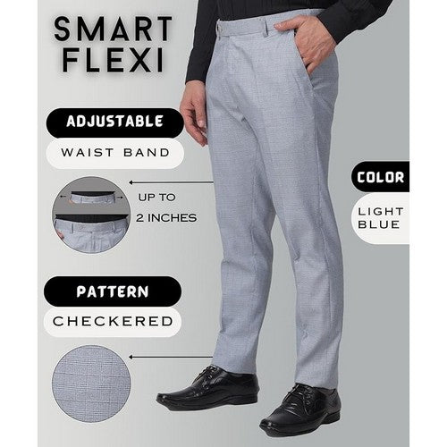 Farah Slim Fit Plaid Dress Pants in in Sky Blue