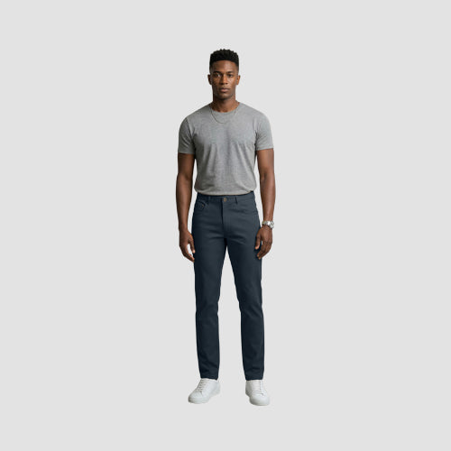 VIP Collection Wings Slim Fit Smooth Dressy Jeans in Navy