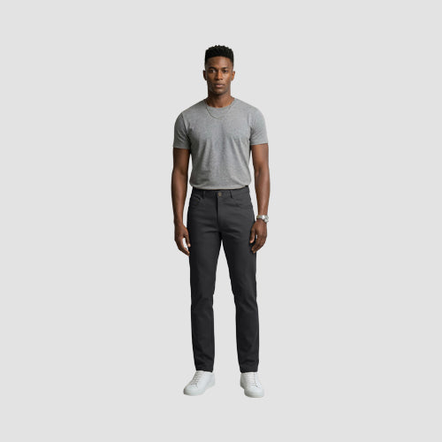 VIP Collection Billionaire Slim Fit Smooth Dressy Jeans in Black