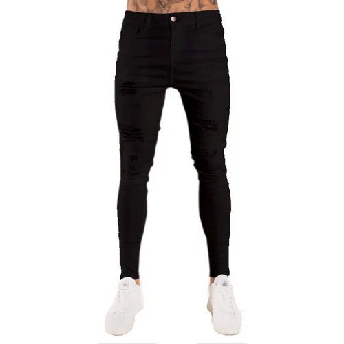 T1035DD6B0 Skinny Fit Destructed Jeans in Black