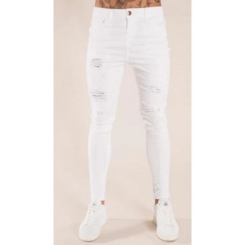 T1035DD6B0 Skinny Fit Destructed Jeans in White