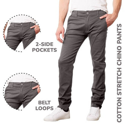 Genuine Slim Fit Stretch Cotton Chino in Grey