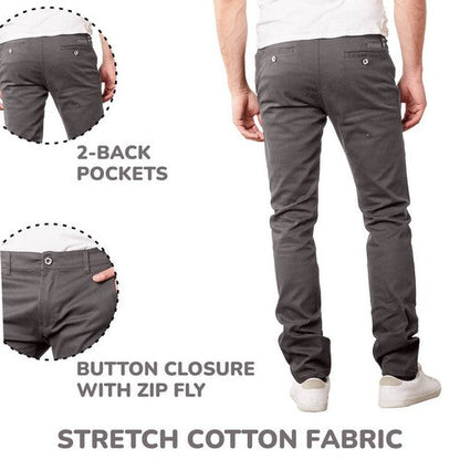 Genuine Slim Fit Stretch Cotton Chino in Grey