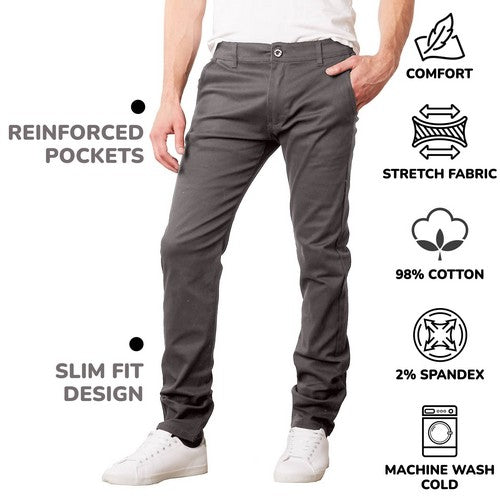 Genuine Slim Fit Stretch Cotton Chino in Grey