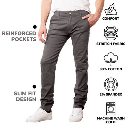 Genuine Slim Fit Stretch Cotton Chino in Grey
