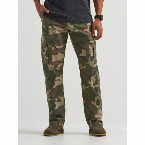 Wrangler ATG Relaxed Fit Sierra Cargo Pants in Green Camo