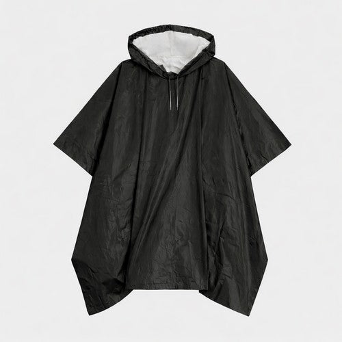 AM5556 Coco & Gray Adult Reusable Poncho-In-Case in Black