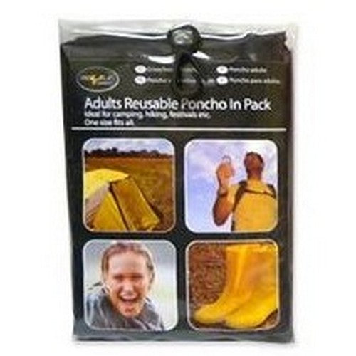 Coco & Gray Adult Reusable Rain Poncho-In-Case in Black