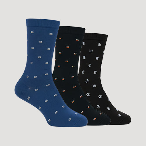 LRD-DSG Lords Design Dress Socks (3-Pair Pack) in Navy & Black 