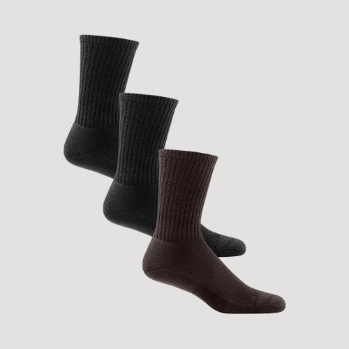Lords Rib Dress Socks (3-Pair Pack) in Brown & Black