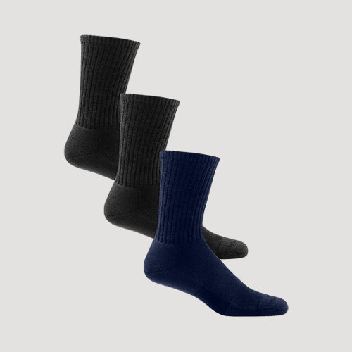 Lords Rib Dress Socks (3-Pair Pack) in Navy & Black