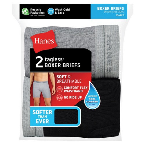 Hanes Tagless Boxer Briefs 2-Pair Pack