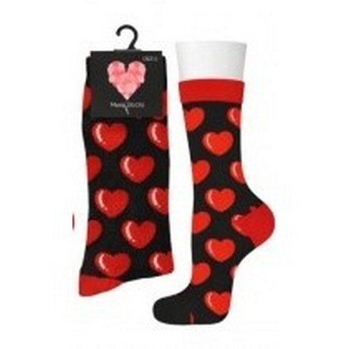 QMU126 Cotton Valentines Socks in Red