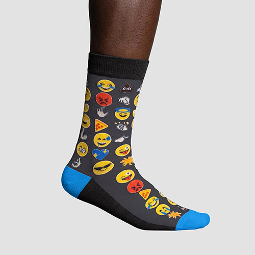 Hype Five Fun Socks Emoji Grey (1 Pair)