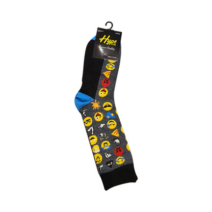 Hype Five Fun Socks in Emoji Grey (1 Pair)
