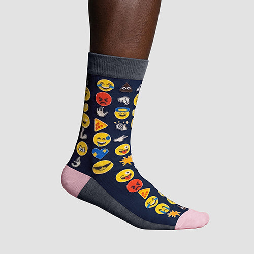 Hype Five Fun Socks in Emoji Navy (1 Pair)