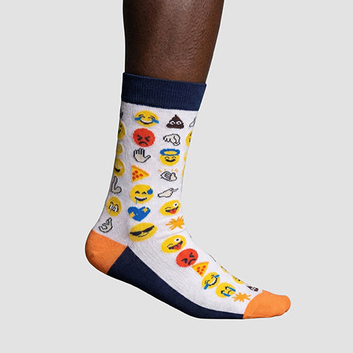 Hype Five Fun Socks Emoji White (1 Pair)