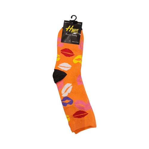 Hype Five Fun Socks Lips Orange (1 Pair)