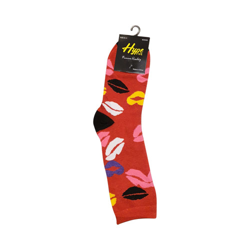 Hype Five Fun Socks Lips Red (1 Pair)