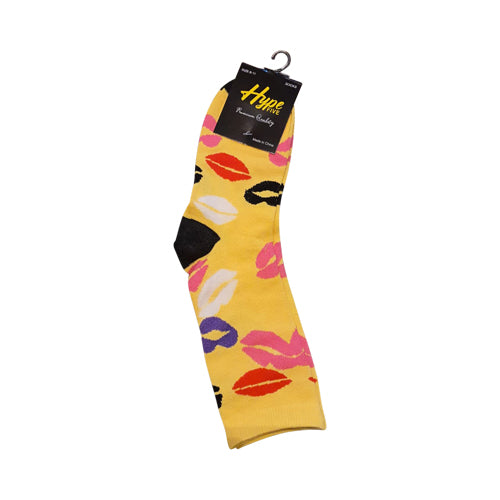 Hype Five Fun Socks Lips Yellow (1 Pair)