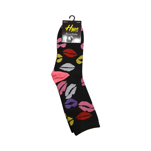 Hype Five Fun Socks Lips Black (1 Pair)
