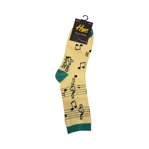 Hype Five Fun Socks Music Yellow (1 Pair)