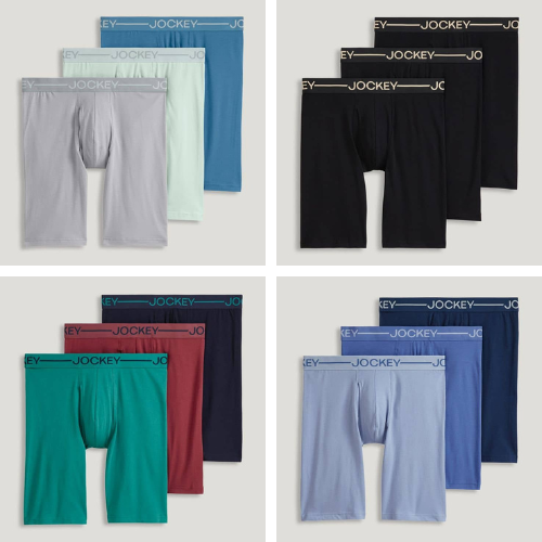 C112-84 Jockey Active Long-Leg Cotton Boxers 3-Pack