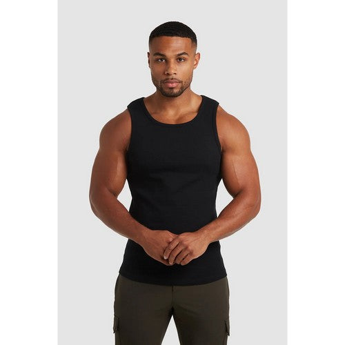 Primark Ribbed Cotton Vest Black