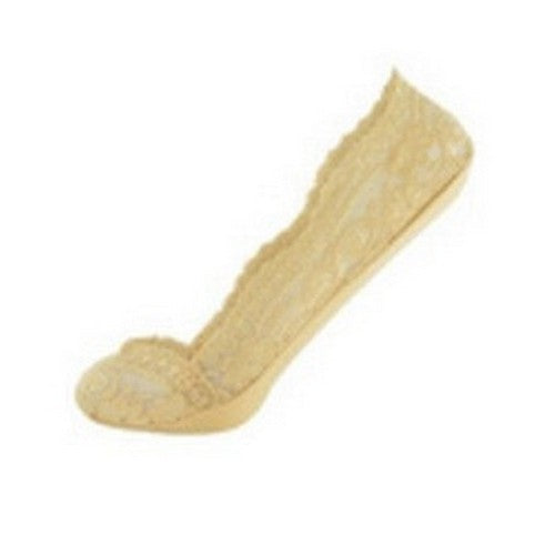 Foxbury Cotton Rich Lace Footsie Shoe Liners in Nude