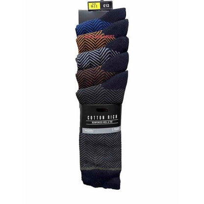 Next Cotton Rich Dress Socks 5 Pack in Herringbone