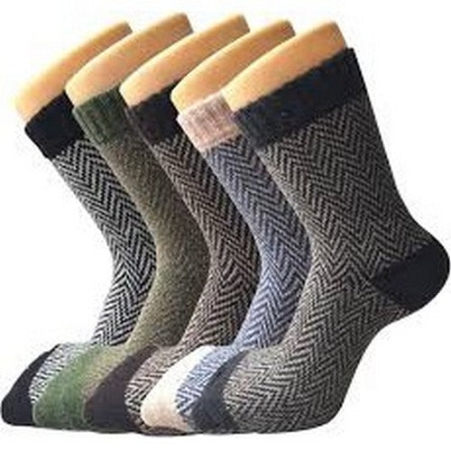 Next Cotton Rich Dress Socks 5 Pack in Herringbone Multicolour