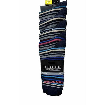 Next Cotton Rich Dress Socks 5 Pack in Stripe