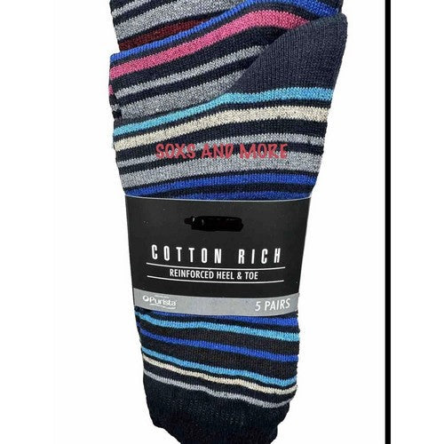Next Cotton Rich Dress Socks 5 Pack in Stripe