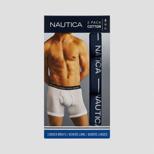 C123-99 Nautica Tagless Long-leg Boxer Brief 3PK in Assorted