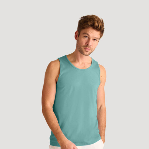 Peacocks Cotton Solid Vest in Green