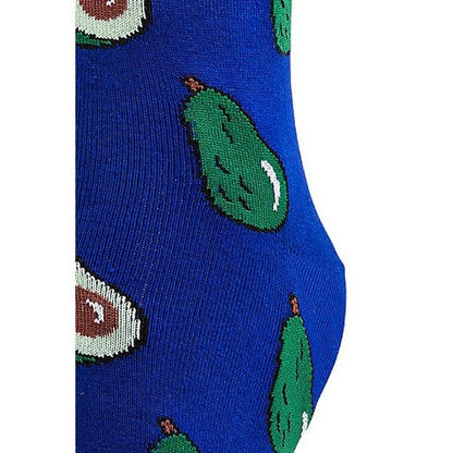 Avocado Print Fun Socks in Blue